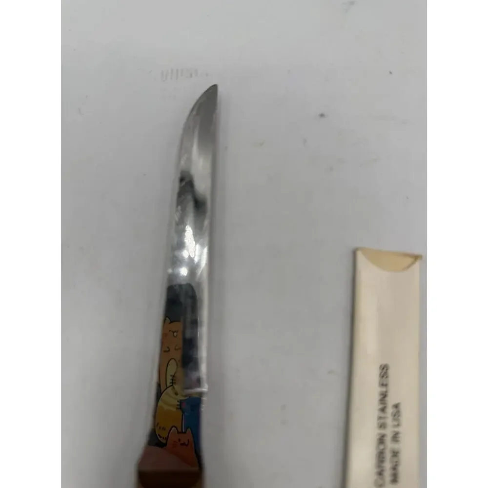Vintage High Carbon Stainless Paring Knife w/ Wooden Handle USA Made Rada Sleeve
